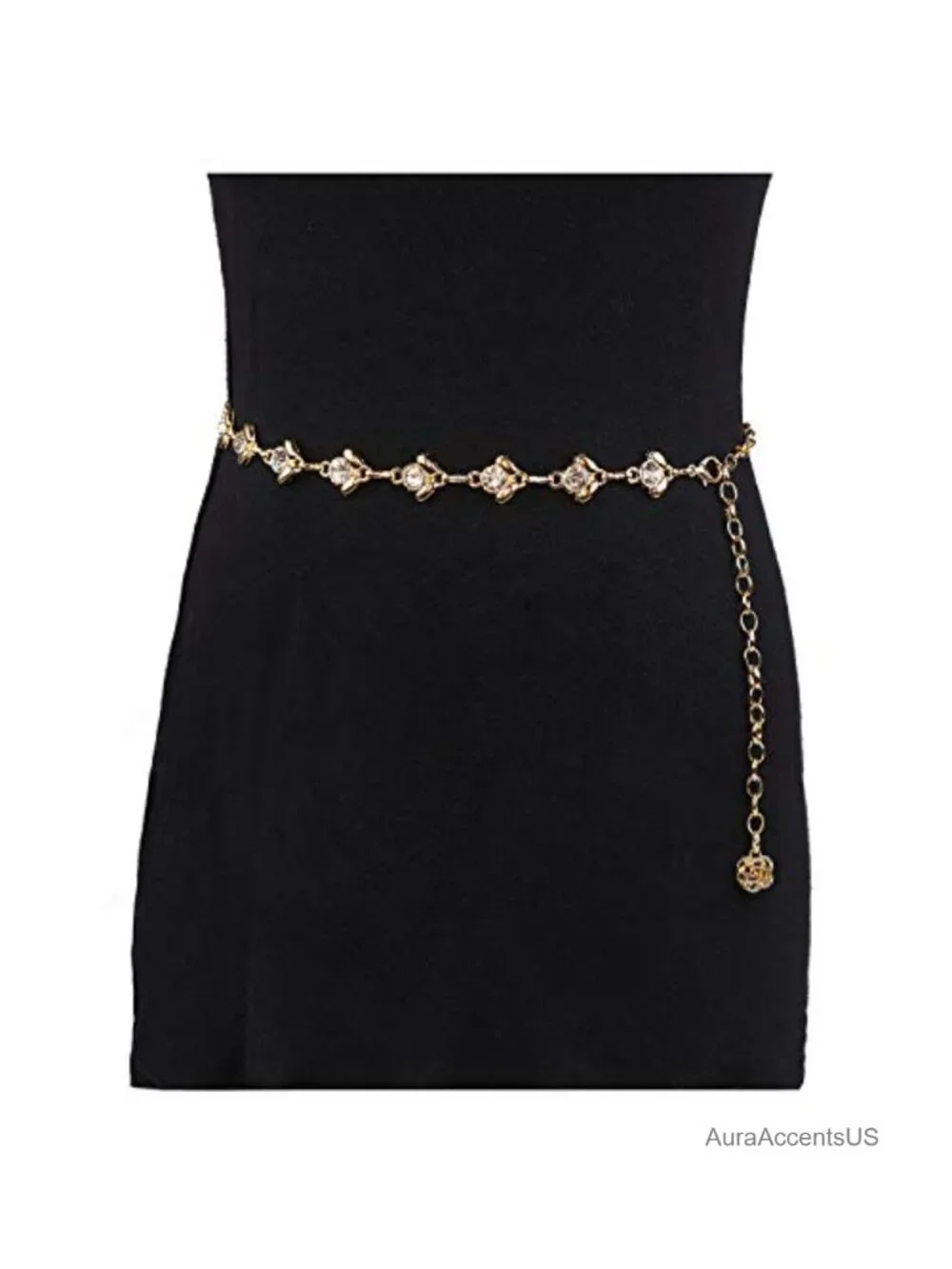 Rhinestone Crystal Chain Waist Belt for Dress Party Gift